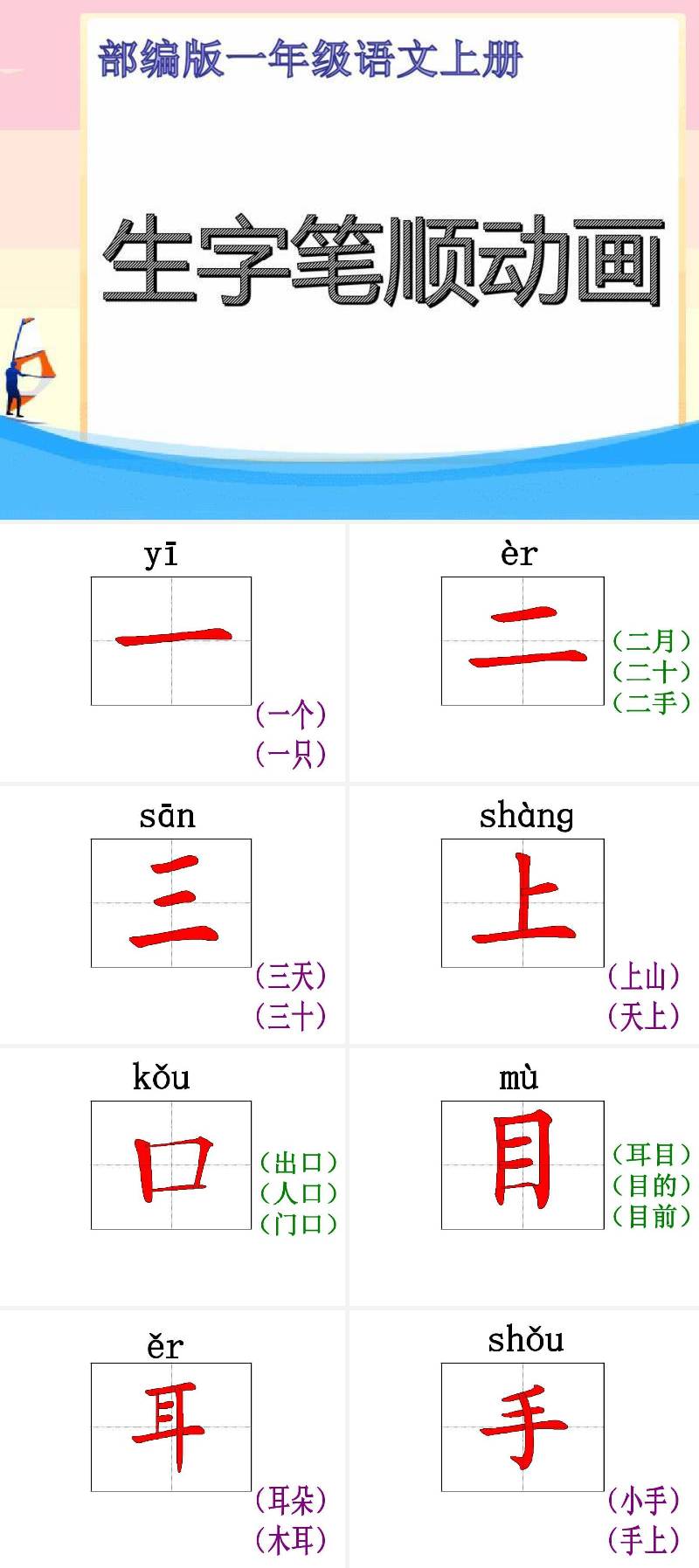 部编版-1年级上册生字笔顺动画ppt.ppt